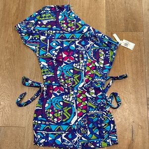 Trina Turk Blue and Purple Geometric Swim Coverup